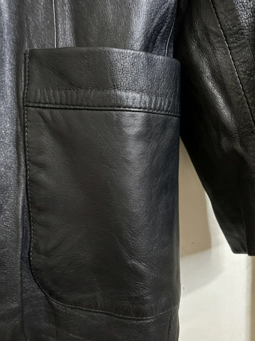 Vintage Bella Men’s Black Leather Blazer Jacket Size XL